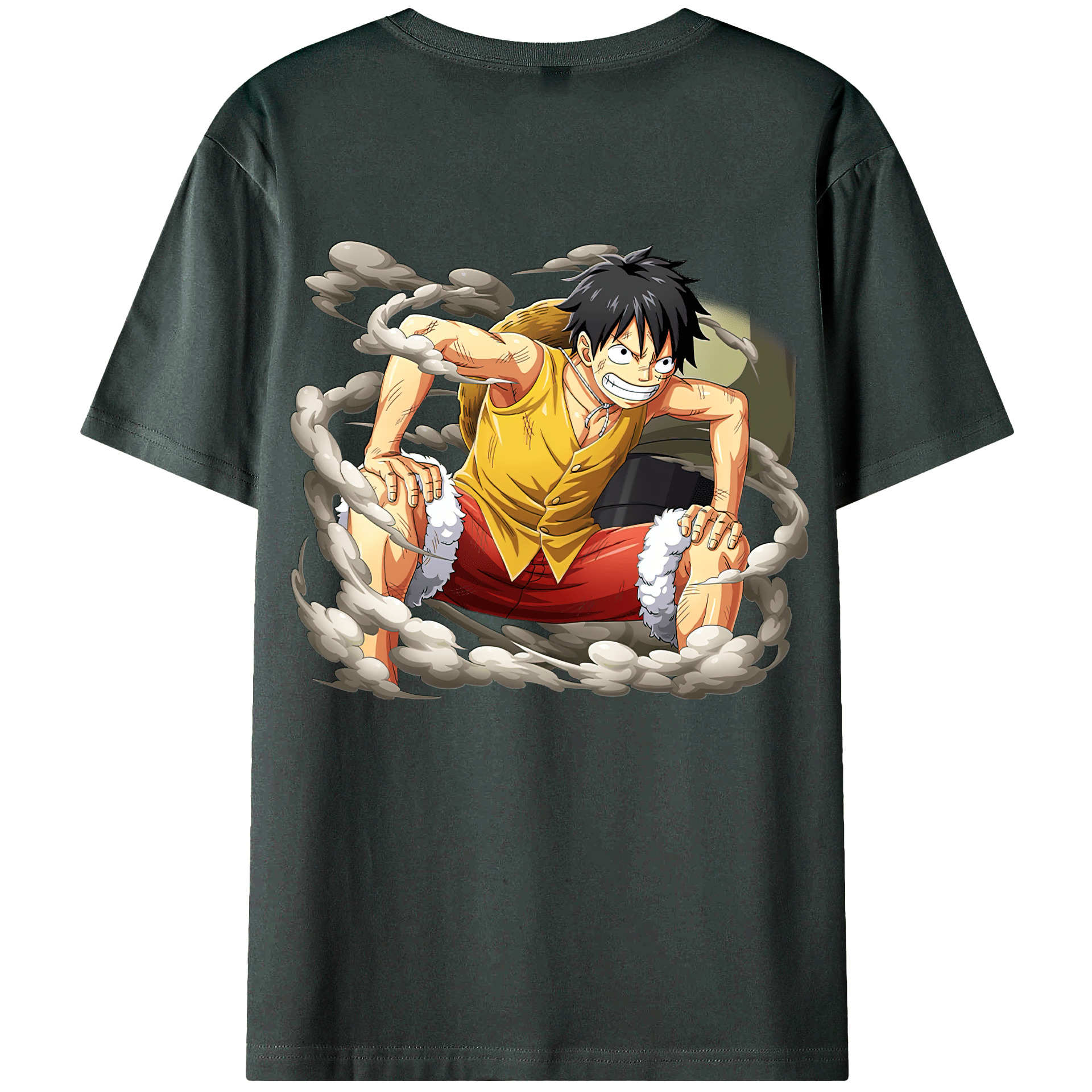 ワンピース モンキー・D・ルフィ ONE PIECE Monkey D. Luffy 綿100％ メンズ半袖Tシャツ（バックプリント） 通気性